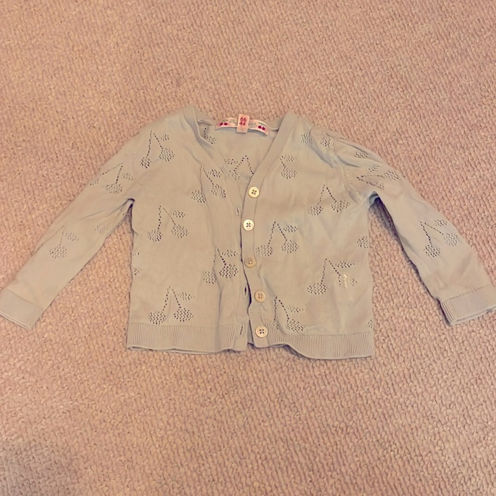 Bonpoint Sage Green Cardigan - size 3-6 months